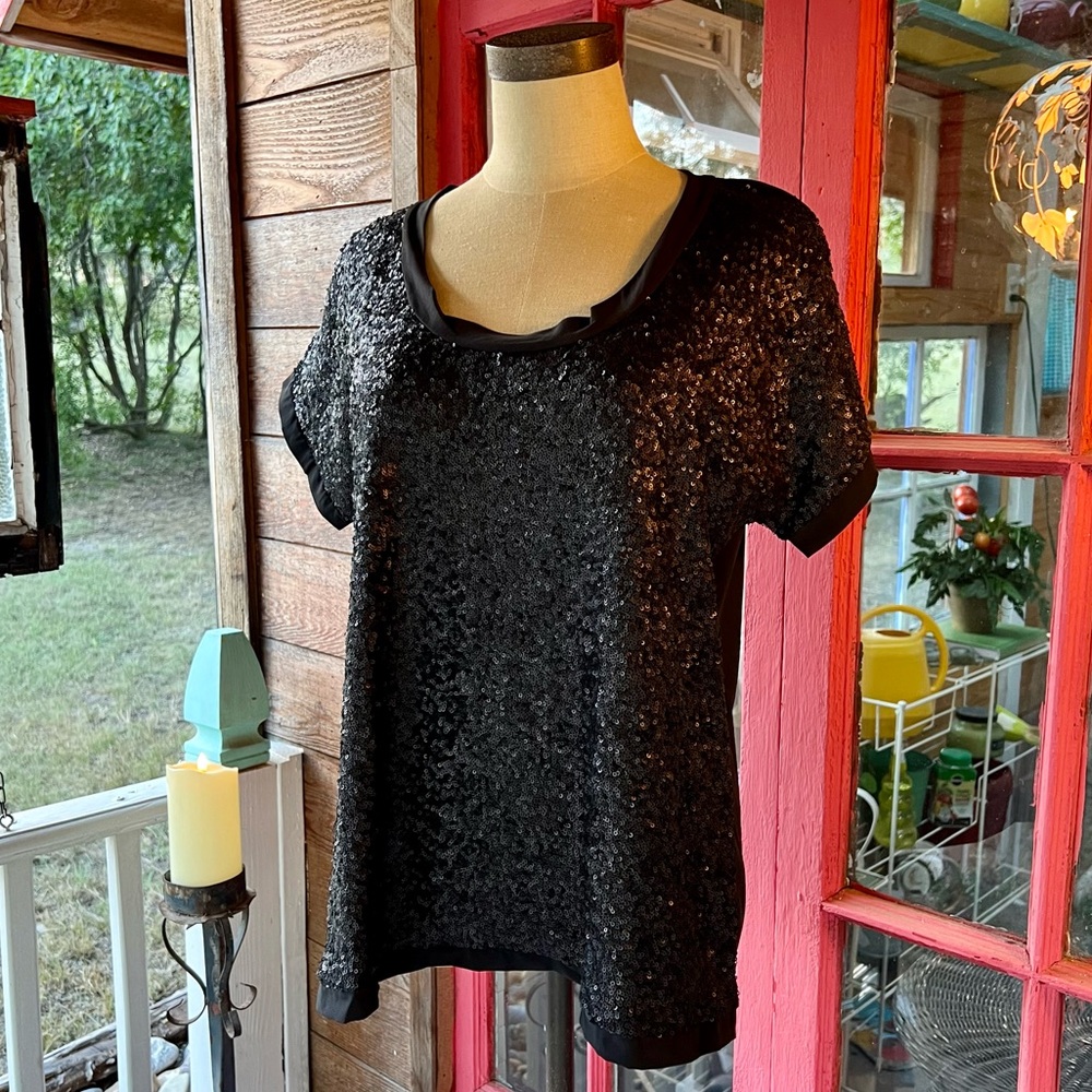 Hunt No More Black Sequined Tee